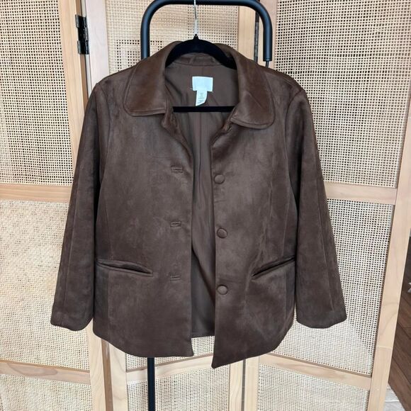 H&M chocolate brown button down jacket size small - Picture 5 of 7